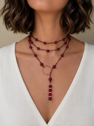 Collana Agata bordeaux