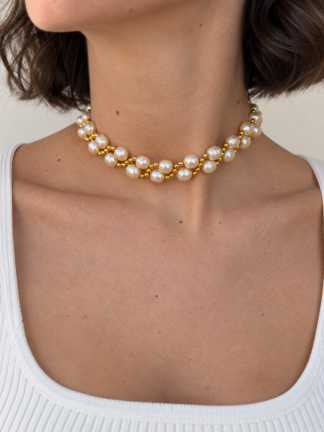 Choker Intreccio perle