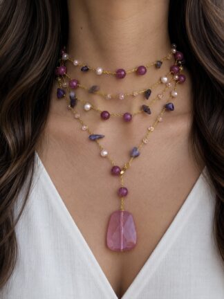 Collana Gilda multi rosa