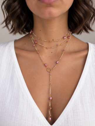 Collana Berta rosa pastello
