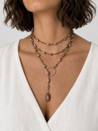 Collana Berta verde rosa