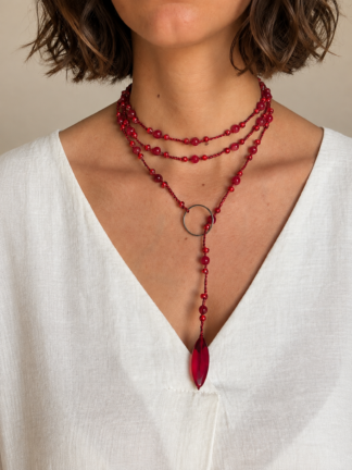 Collana rossa agata