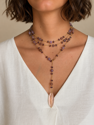 Collana lilla agata