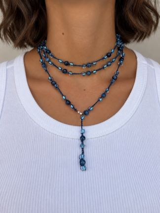 Collana Berta blu vetro